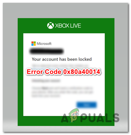 Parandage Xbox One'i tõrge „Teie konto on lukus” (0x80a40014)