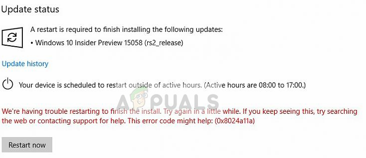 Solución: error de actualización de Windows 0x8024a11a en Windows 10