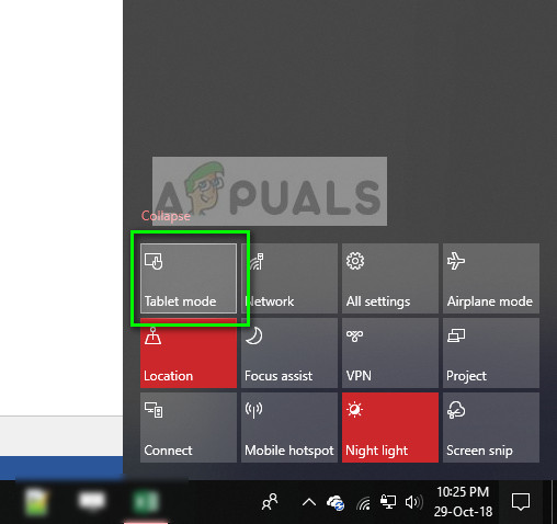 Mode de tauleta: Windows 10
