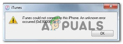 Kako popraviti napako OxE8000015 pri povezovanju iPhonea?