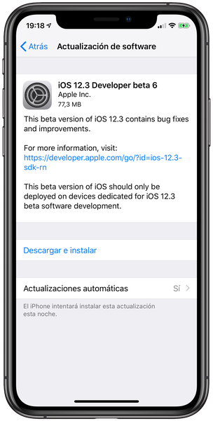 iOS 12.3'ün altıncı betası artık geliştiriciler için mevcut