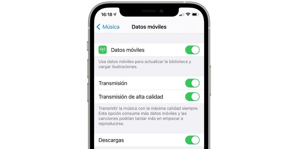 mobilní data apple music
