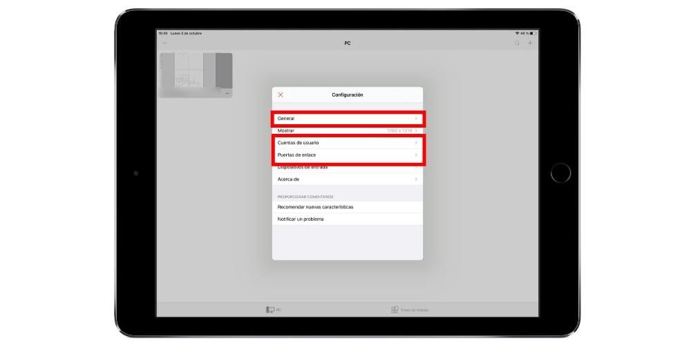 Configurar escriptori remot iPad