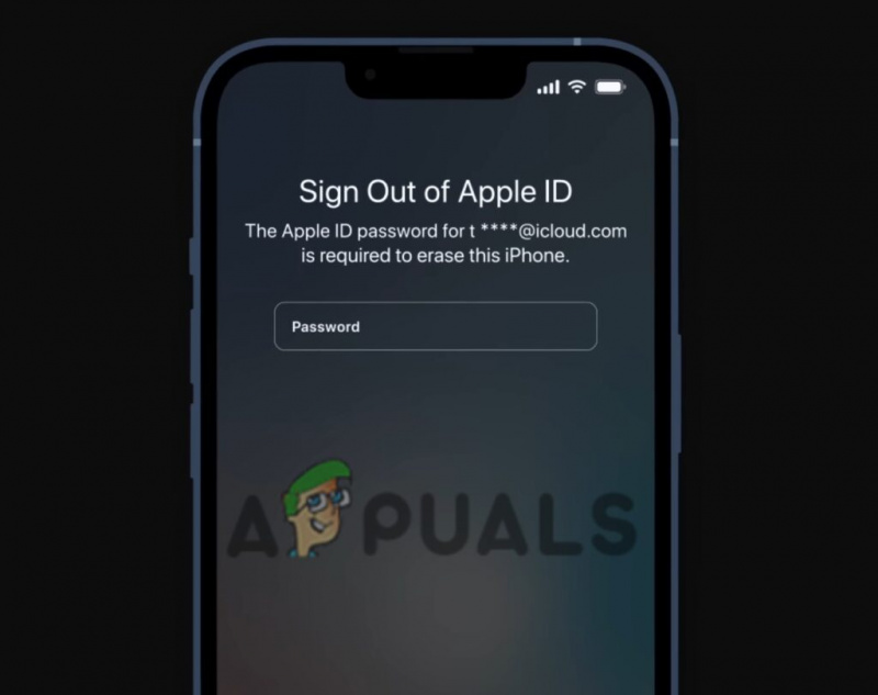   Ievadiet Apple ID paroli, lai dzēstu ierīci, ieskaitot ekrāna piekļuves kodu