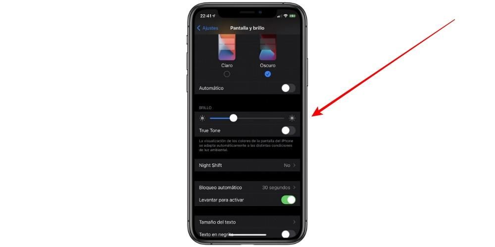 iPhone 화면 제어: 색상, 밝기 및 강도 조정