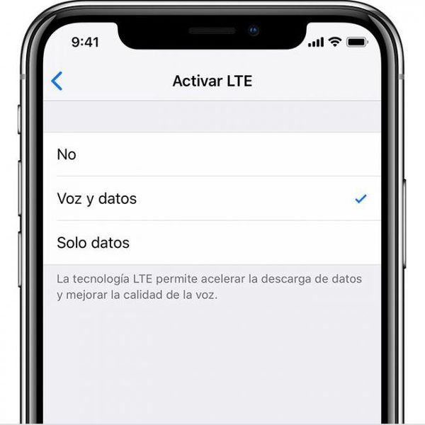 ตัวเลือก iOS 12 iPhone LTE
