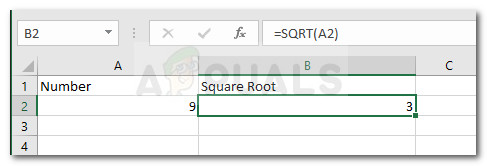 Ako vypočítať druhú odmocninu čísla v programe Excel