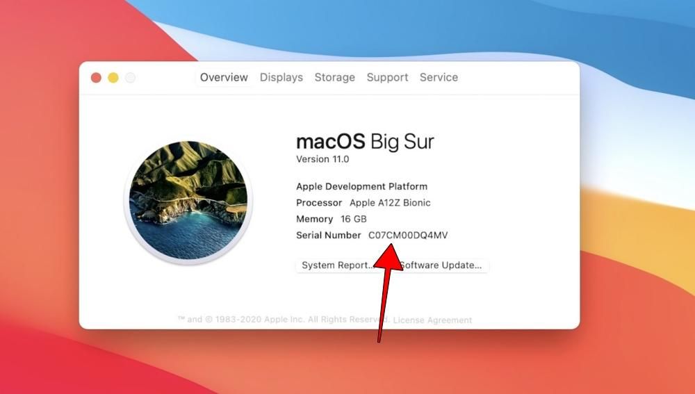 Numero di serie del Mac