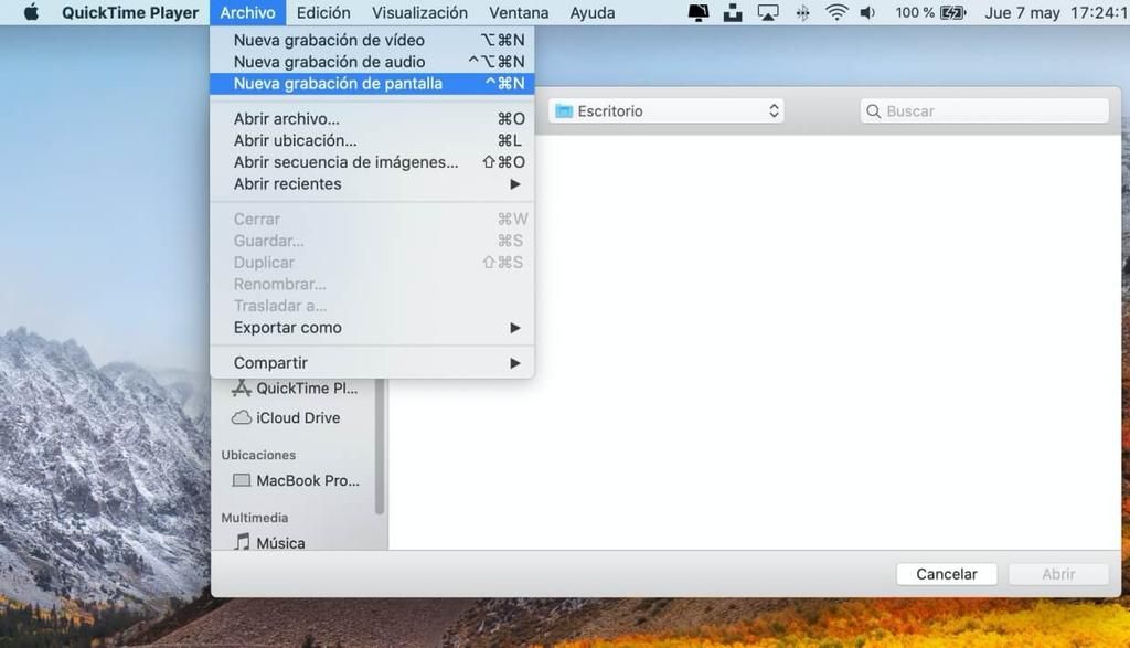 quicktime mac zaslon