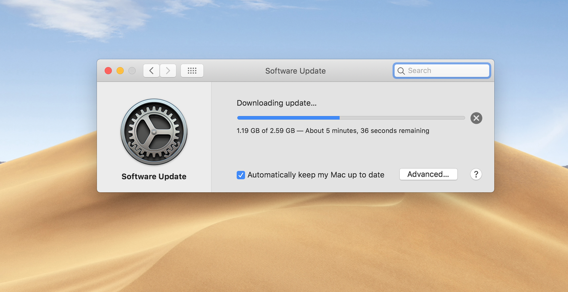 macOS Mojave-oppdateringer