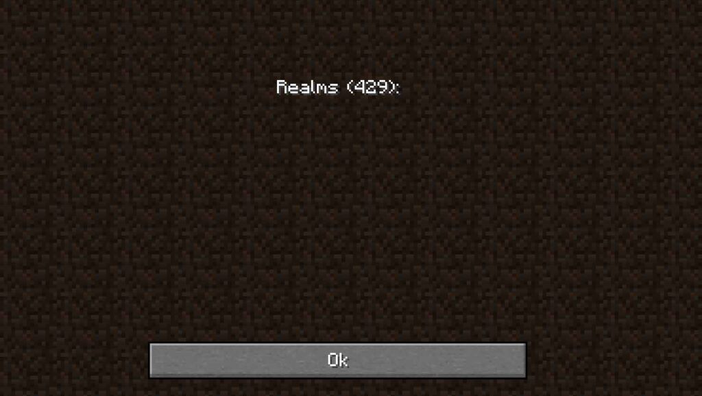 Betulkan Ralat Minecraft Realms 429
