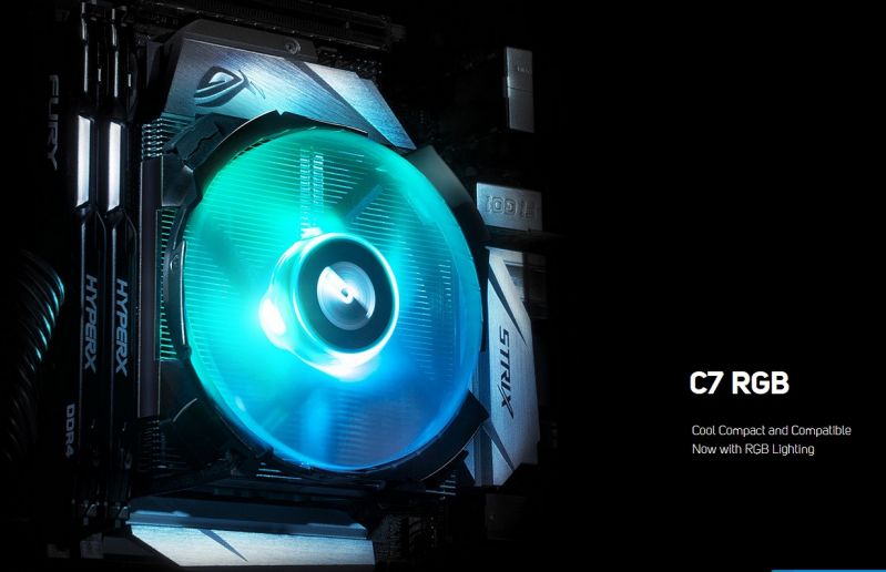 Dissipador de calor ultrafino com CPU CRYORIG C7 RGB vem com iluminação RGB