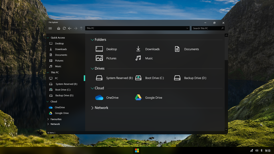 Windows 10 File Explorer-konsept