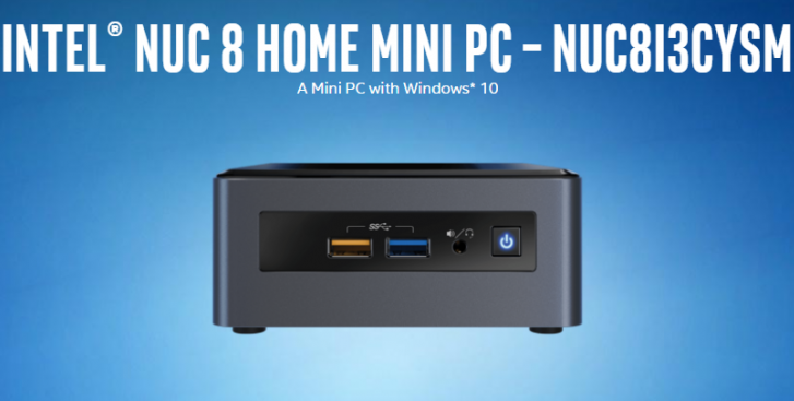 Inteli NUC 8 Home Mini toide on Core i3-8121U ja AMD graafika