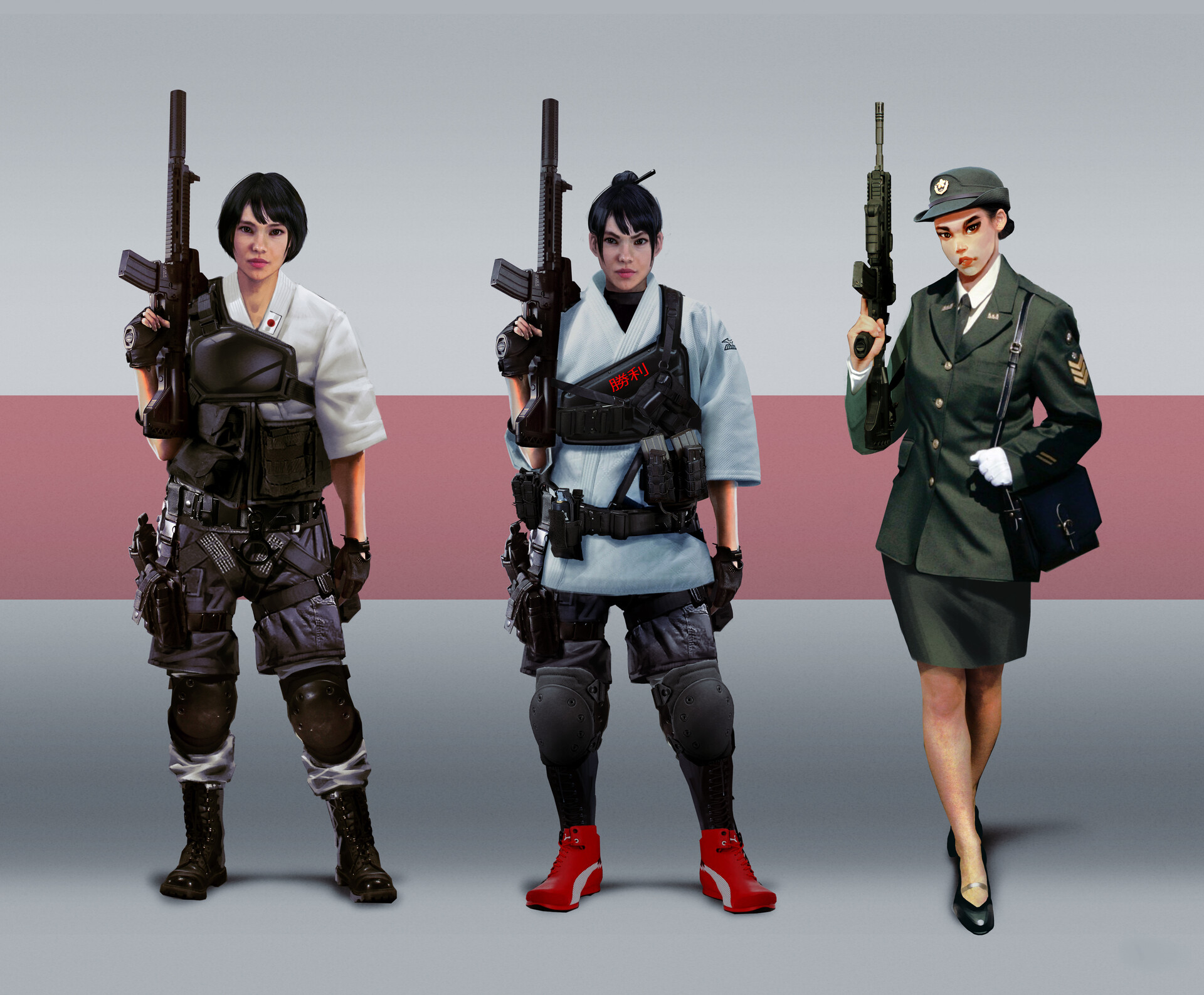 A Rainbow Six Siege Concept Art bemutatja a selejtezett Hibana Elite bőr mintákat