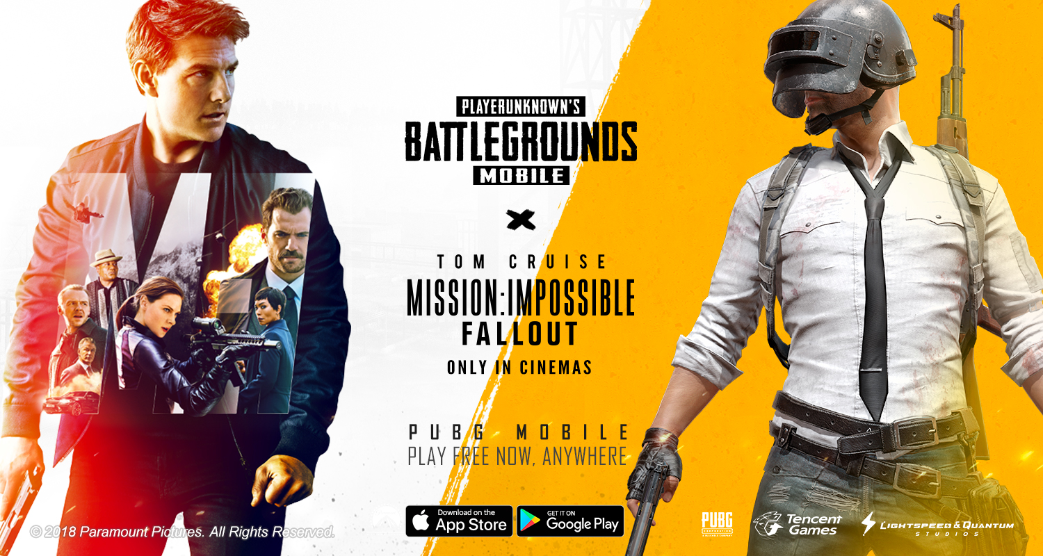 PUBG MOBILE sa spája s Blockbuster Action Mission Mission: Impossible Fallout