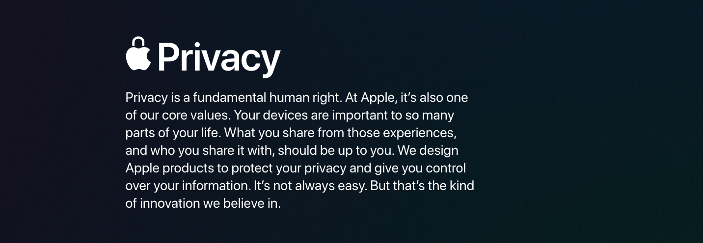 Apple опреснява своя сайт за поверителност, за да засили стъпките, предприети за гарантиране на поверителността на клиентите