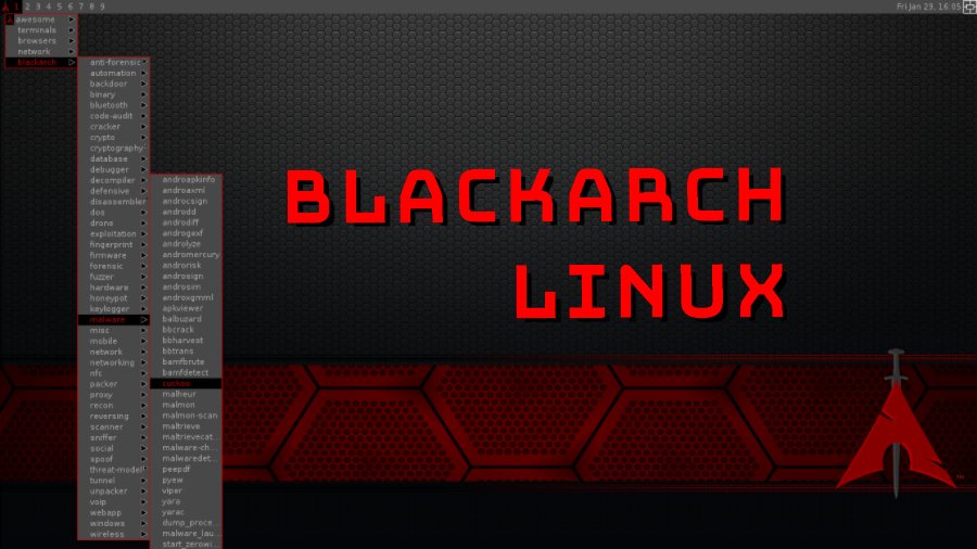 Ажурирано за БлацкАрцх Линук има преко 10 ГБ, али пуно нових алата