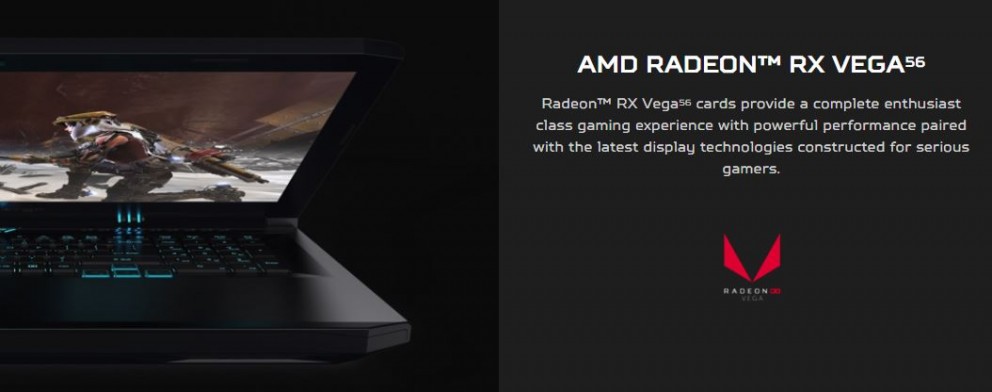 „AMD RX Vega 56“ maitinamas „Acer Predator Helios 500“