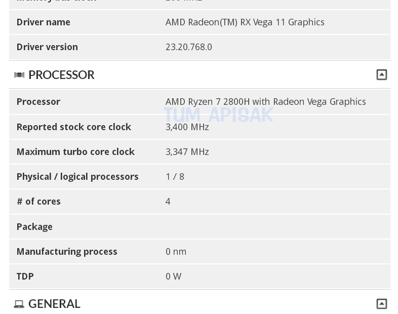 AMD రైజెన్ 7 2800 హెచ్