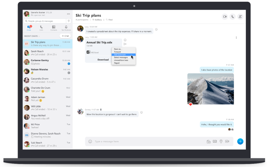 Skype ger en ny bild- och videoförhandsgranskningspanel, meddelandeutkast för att öka din produktivitet