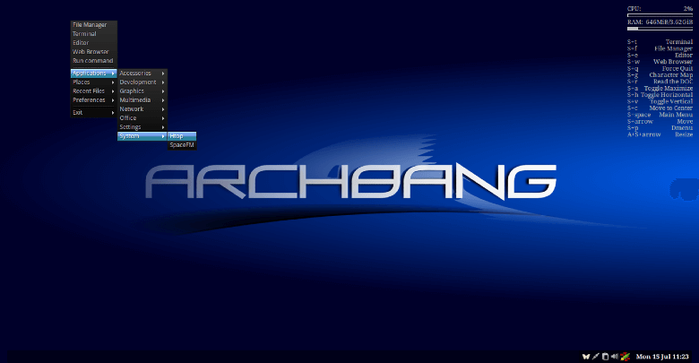 ArchBang sai com nova versão beta construída em aplicativos estáveis
