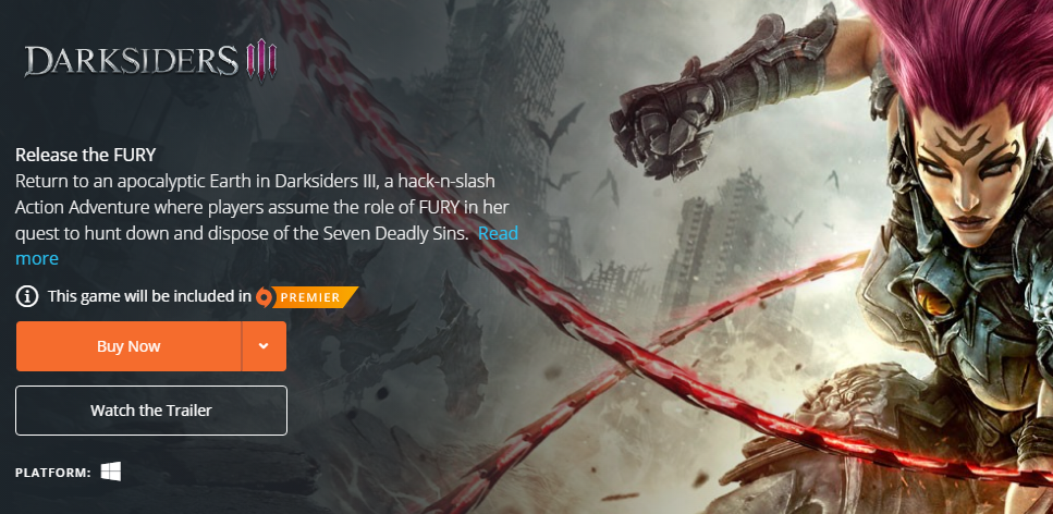 Darksiders III chegando aos assinantes do Origin Access Premiere