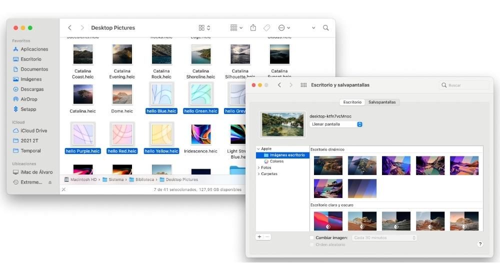 iMac M1의 배경 화면을 갖는 macOS 11.3의 숨겨진 트릭