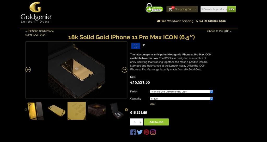 Kiek kainuoja brangiausias pasaulyje auksu maudytas iPhone