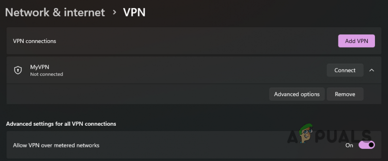   Suppression du VPN