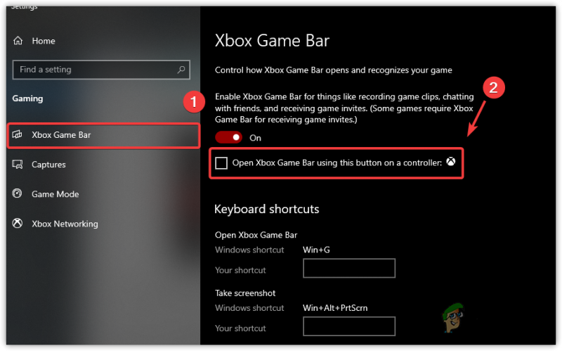   Tühjendage ruut Ava Xboxi mänguriba, kasutades seda nuppu kontroller