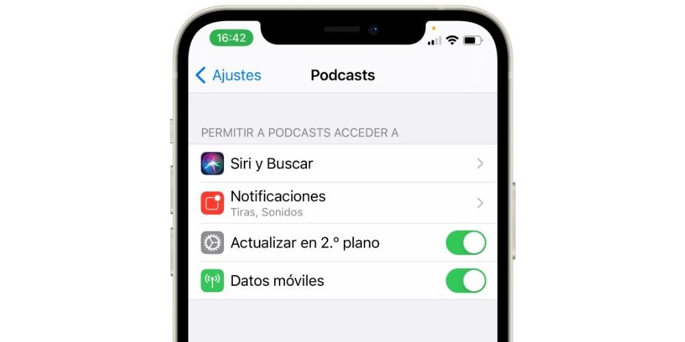 Ρυθμίσεις podcast iPhone