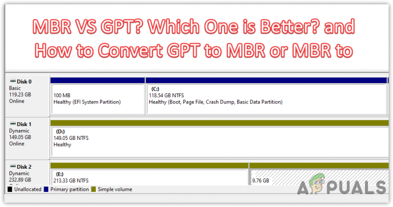 MBR СРЕЩУ GPT? Кой е по-добър? и Как да конвертирате GPT в MBR или MBR в GPT?
