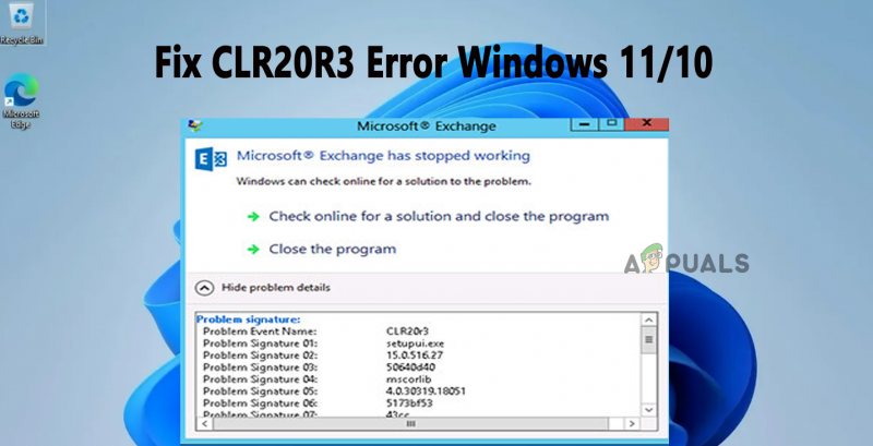 Как да коригирам грешка CLR20R3 в Windows 10/11?