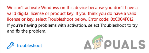 Paano Ayusin ang Windows Activation Error 0xC004F012